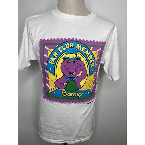 Vintage Other - Vintage Barney Dinosaur Fan Club Member HTF Adult T Shirt L Single Stitch 1992